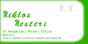 miklos mesteri business card